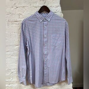 Club Room Pink and Blue Checked Button Down. Size M